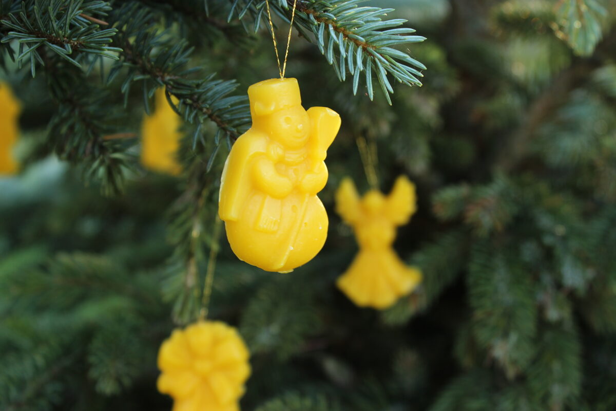 100% Beeswax figure Christmas tree decorations
