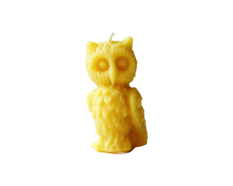 Beeswax candle-owl