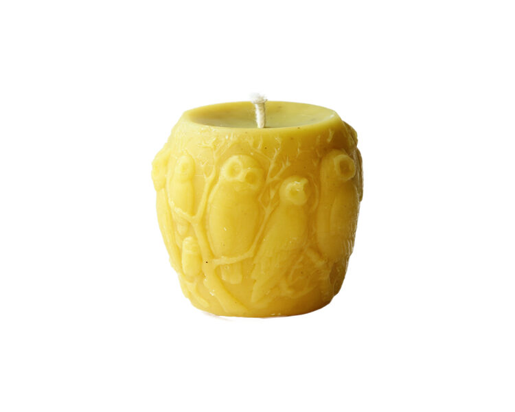 Beeswax candle-with owls